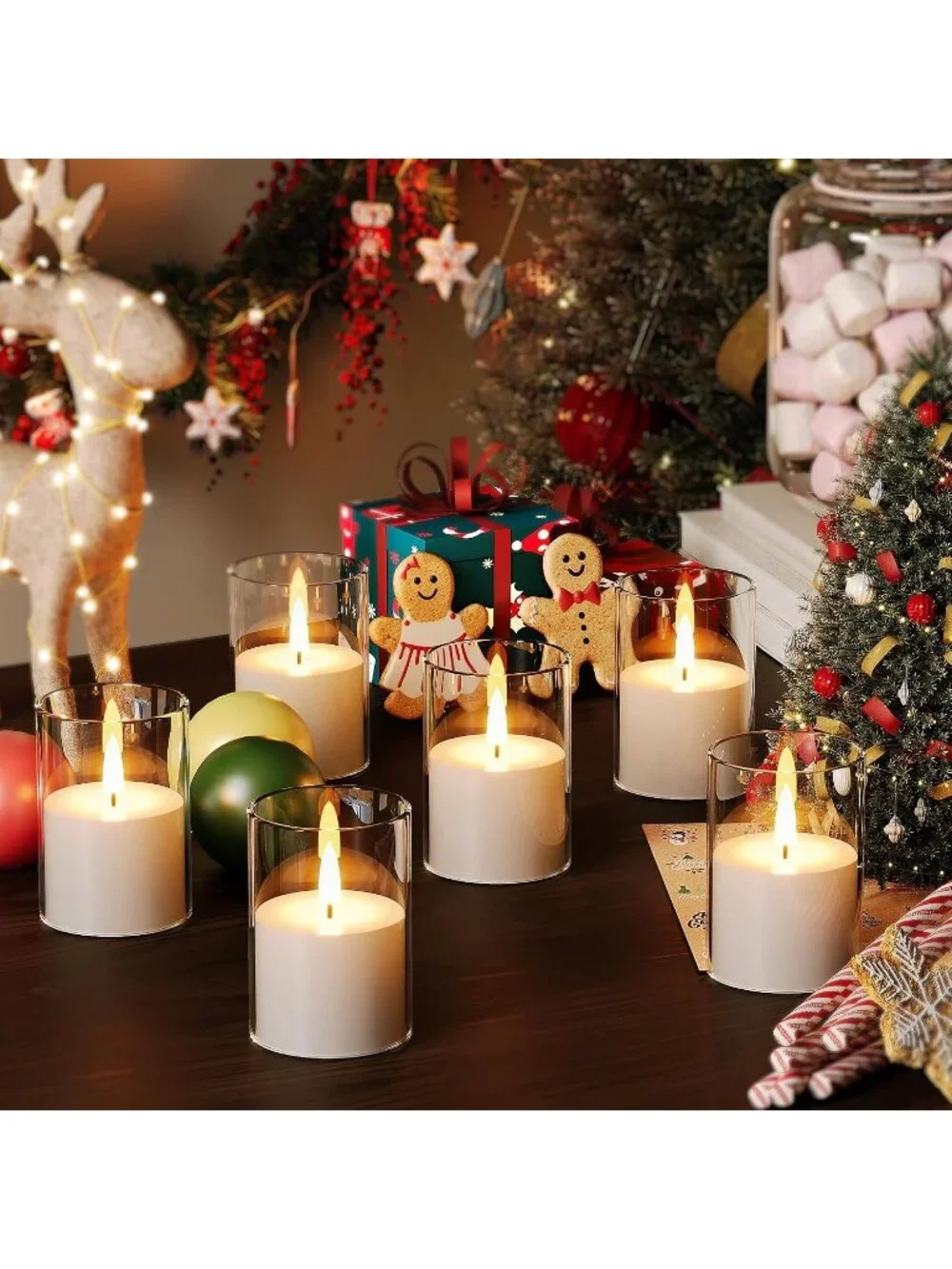 New 6-Pack Flickering Flameless LED Candles with Timer or Battery Powered